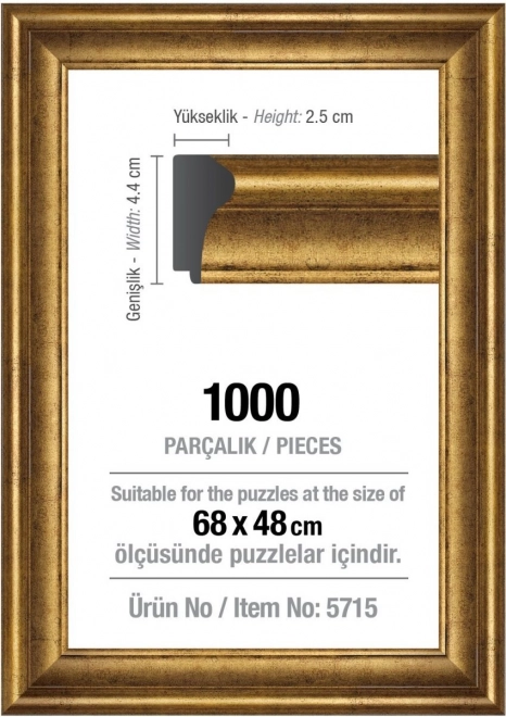 Goldener Puzzle-Rahmen 68x48cm