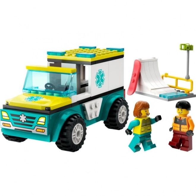 Lego City Sanitärwagen und Snowboarder