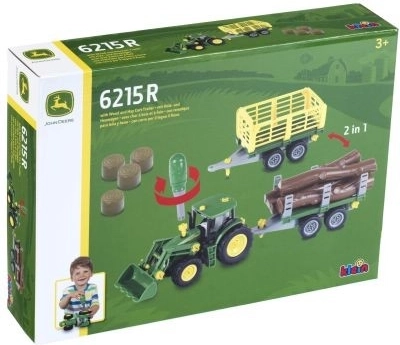 John Deere Traktor zum Zusammenbauen mit 2 Anhängern