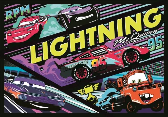 Leuchtendes Puzzle 104 Teile - CARS Glow Racers