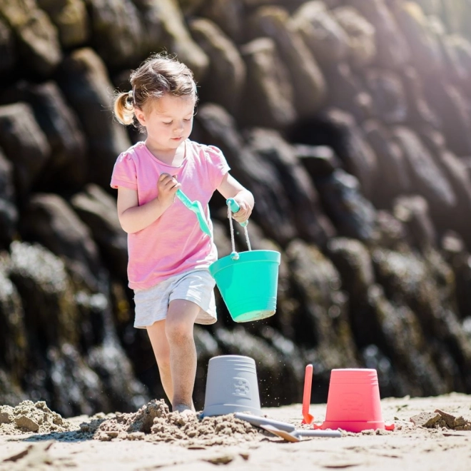 Bigjigs Spielzeug Silikon Sandspiel Eimer Grau