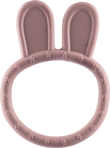 Silikon-Beißring Rabbit, Altrosa