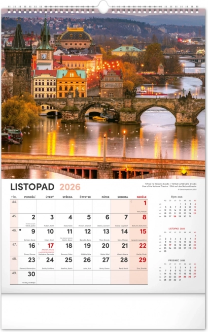 Wandkalender Prag 2026