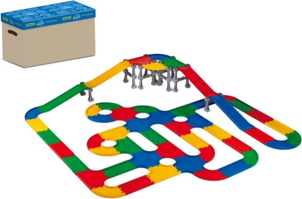 3D-Brücken und Straßen Kunststoff-Bauset in Schachtel 58 × 39 cm