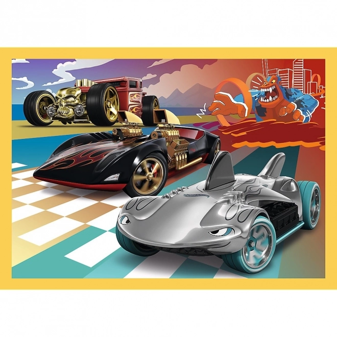 Hot Wheels Fahrzeuge Puzzle 4-in-1