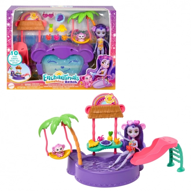 Tropisches Schwimmbad Set mit Enchantimals Puppe