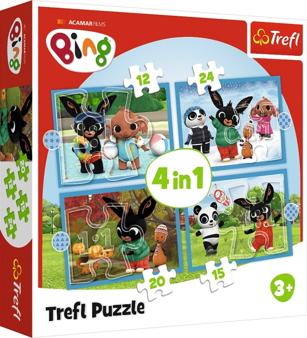 TREFL Puzzle Bing: Jahreszeiten 4-in-1 Set