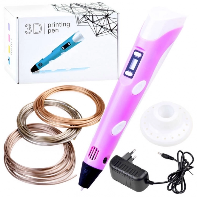 Magischer 3D-Stift mit Filamenten – rosa