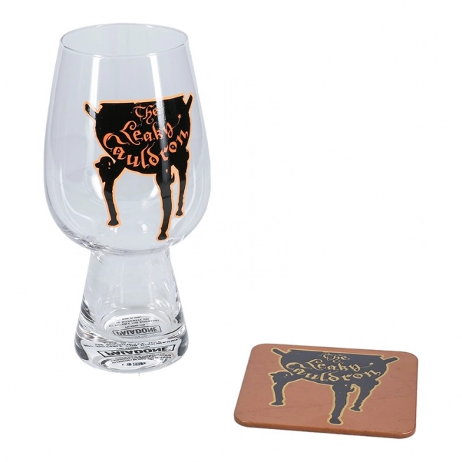 Harry Potter Glas mit Untersetzer