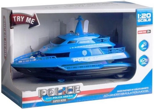 Blaues Schiff mit Effekten auf Schwungrad