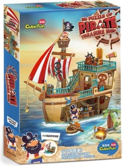 3D-Puzzle Piratenschiff mit Schatz