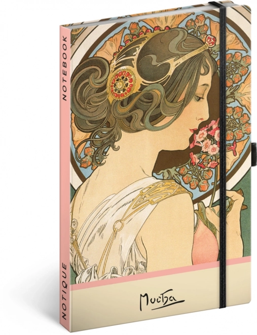 Notizbuch Alfons Mucha mit Gummibandverschluss