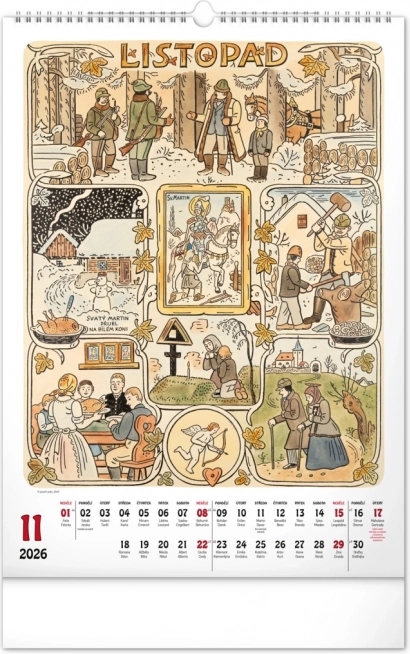 Wandkalender Josef Lada 2026