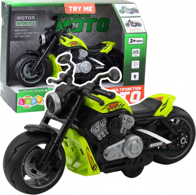 Grünes Motorraderspielzeug mit Effekten