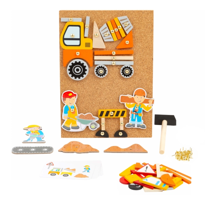 Holzteile mit Verkehrs-Motiven
