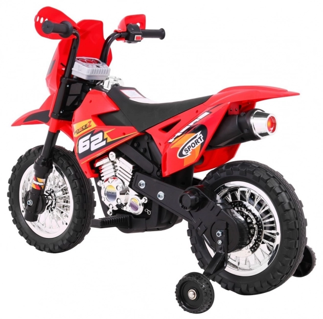 Elektrokinder Motorrad Rot mit Hilfsrädern und LED-Sounds