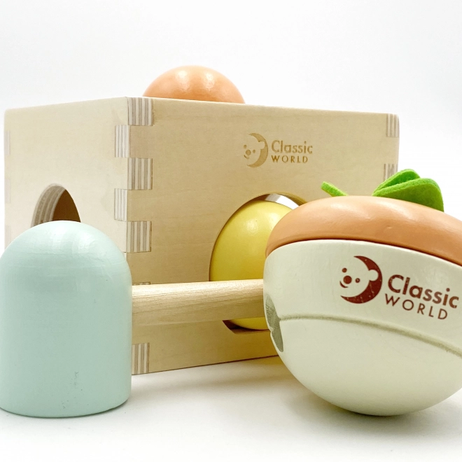 Klassisches hölzernes Pastell-Lernset für Kinder von 6 bis 12 Monaten
