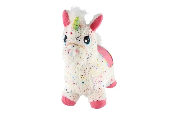 Hüpfspielzeug Einhorn Plüsch Weiß mit Sternen