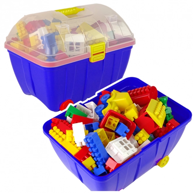 Koffer mit bunten Bausteinen für Kinder