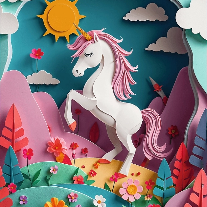 Trefl Puzzle Papierkunst: Einhorn 160 Teile