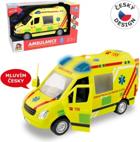 Batteriebetriebener Krankenwagen mit tschechischer Sprachausgabe 1:16