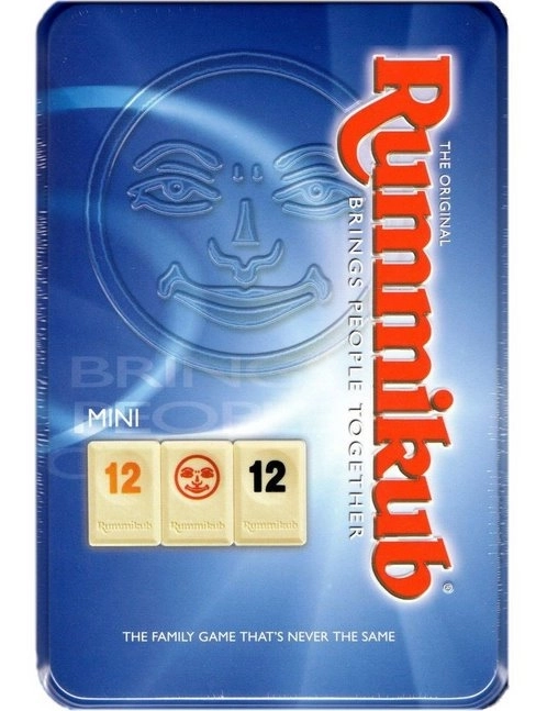 Reiseversion von Rummikub in Blechdose