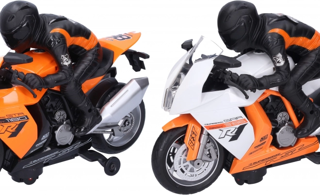 Rennmotorrad mit Fahrer, 28 cm