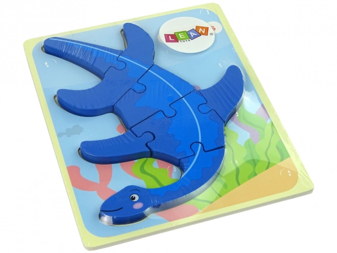 Holzpuzzle Dinosaurier Pterodaktylus Rosa oder Pliosaurier Blau