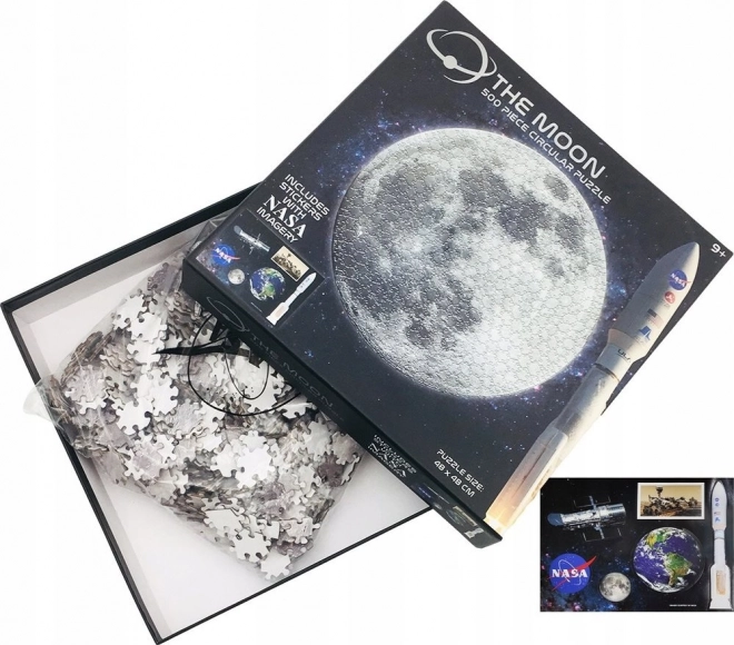 Rundes Puzzle NASA: Mond 500 Teile