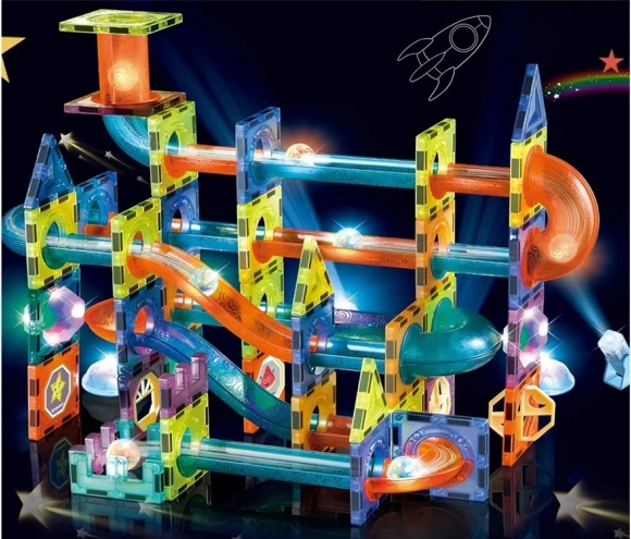 Magnetische Kugelbahn mit Lichteffekten