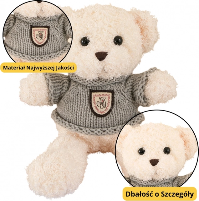 Plüschbär im grauen Pullover 26 cm