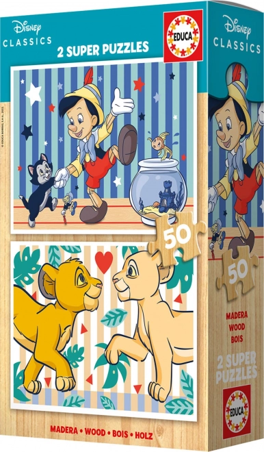 Holzpuzzle Disney Klassiker 2x50 Teile