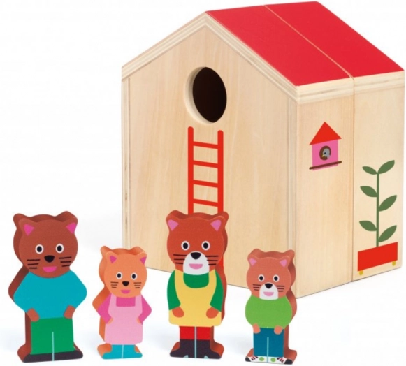 Holzhaus für Katzenfamilie DJECO