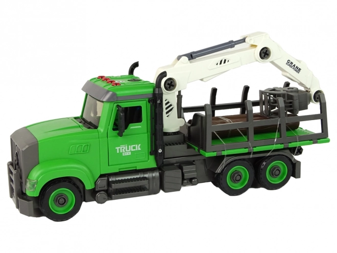 Grüner Holztransportwagen