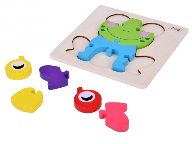 Dreidimensionales Holzpuzzle Frosch Montessori Spielzeug