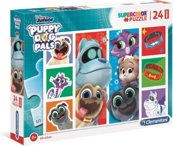 Puzzle 24 Maxi-Teile Super Kolor PUPPY DOG PALS Clementoni
