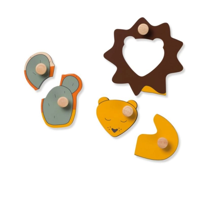 Leicht greifbare Puzzleteile mit Knopf