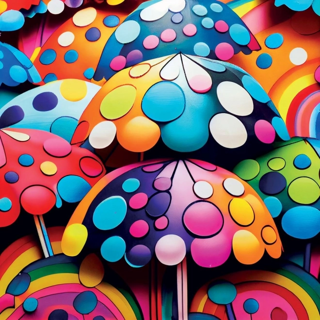 Quadratisches Puzzle Bunte Regenschirme 1023 Teile