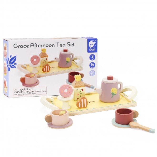 Holzteeset und Desserts für Kinder