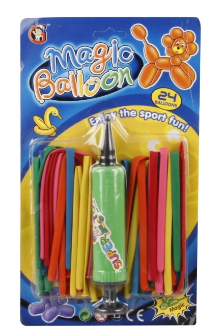 Modellierballons mit Pumpe 24 Stk.