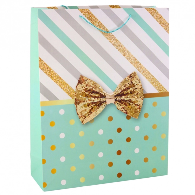 Große Geschenktasche mit goldener Schleife