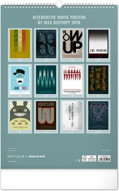 Wandkalender Alternativfilmplakate 2026