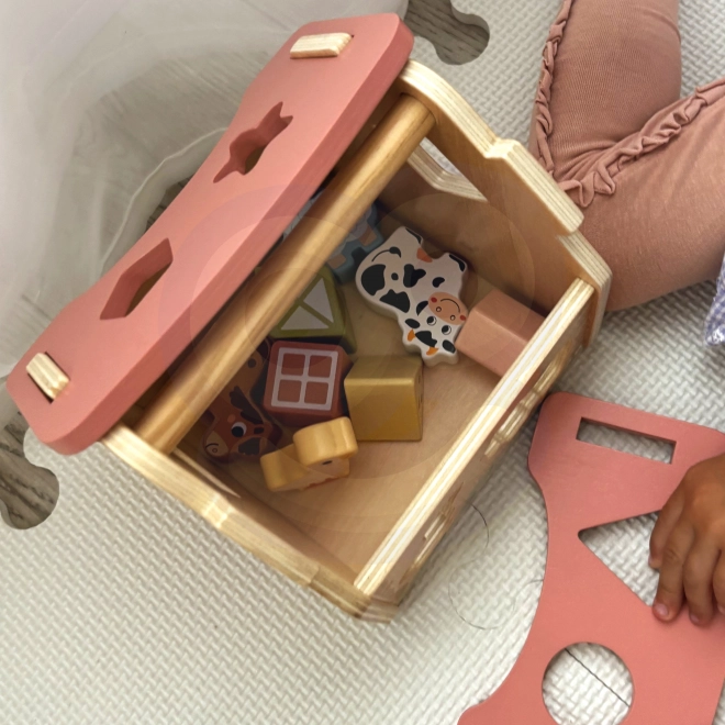 WOOPIE Holzbauernhof Sortierspielzeug und Farben 13 Stk