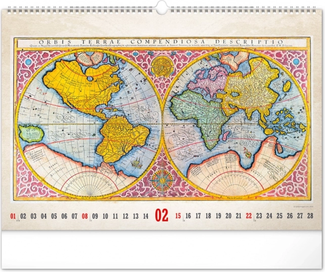 Wandkalender Alte Karten 2026