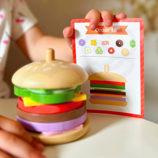 Holz Burger Restaurant Puzzle für Kinder 15 Teile FSC Zertifikat