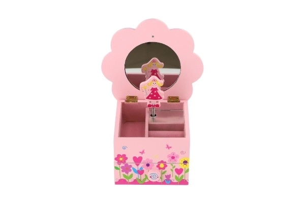 Prinzessin Schmuckschatulle Spieluhr Holz Blume mit Schublade