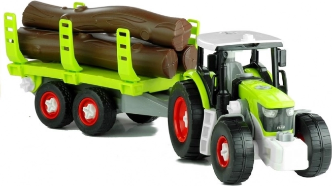 Zerlegbarer Traktor mit Anhänger für Holz