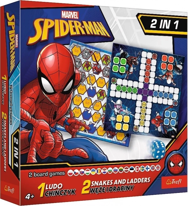 Spielesammlung 2-in-1 Mensch ärgere dich nicht und Schlangen und Leitern Spider-Man