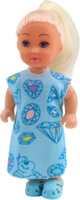Set Mini-Puppe Süßes Zubehör Blaues Kleid