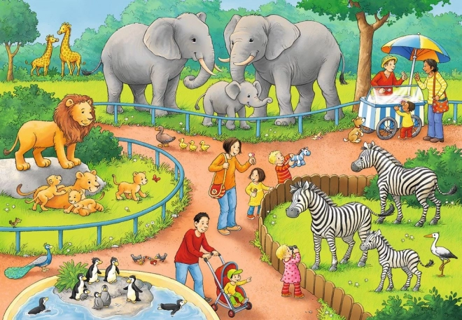 Ravensburger Puzzle 2 in 1 Ein Tag im Zoo